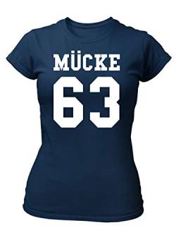 clothinx Mücke 63 - Der Bulldozer - Mücke ist EIN Italienischer Fischer und ehemaliger American-Football-Profispieler - Kult Film-Design Damen T-Shirt Fit Navy Gr. XXL von clothinx