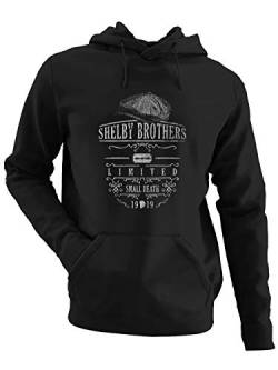 clothinx Peaky Blinders Shelby Brothers Limited | Gangs of Birmingham Design - ideal Für Serien-Fans | Versüß dir die Wartezeit auf die Neue Staffel Herren Kapuzen-Pullover Schwarz Gr. S von clothinx