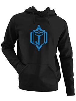 clothinx Resistance - Blaues Schlüssel Symbol | Epiphany Night - Power Cube - Decodiere XM und die Shaper | Mobile Game Design Herren Kapuzen-Pullover Schwarz Gr. L von clothinx