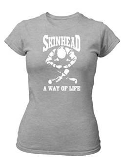 clothinx Skinhead - A Way of Life Bio, Fair und Veganes Damen T-Shirt Grau Gr. XL von clothinx