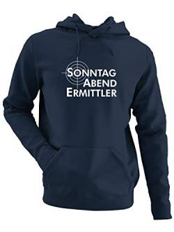 clothinx Sonntag Abend Ermittler | Passend zum Sonntagabend Krimi schauen und eine tolle Geschenkidee für alle Hobby Ermittler Herren Kapuzen-Pullover Navy Gr. XL von clothinx