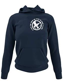 clothinx Spotttölpel May The Odds Be Ever In Your Favor | Vogel Design in Vintage-Optik für Leseratten und Filmfans Damen Kapuzen-Pullover Navy Gr. M von clothinx