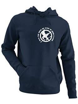 clothinx Spotttölpel May The Odds Be Ever In Your Favor | Vogel Design in Vintage-Optik für Leseratten und Filmfans Herren Kapuzen-Pullover Navy Gr. XL von clothinx