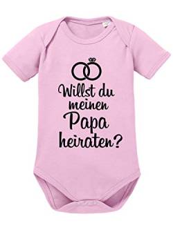 clothinx Willst Du Meinen Papa heiraten? | Schönes Geschenk für den Antrag an den Partner | Qualitativ Hochwertig Bedruckt | 100% Bio-Baumwoll Baby-Body Bio Hellrosa Gr. 68 von clothinx