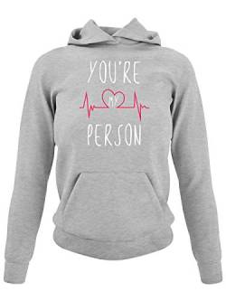 clothinx You Are My Person | Das Geschenk Für Deinen Lieblingsmenschen | Für Beste Freunde Die Familie oder Kollegen Damen Kapuzen-Pullover Grau Gr. XL von clothinx