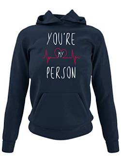 clothinx You Are My Person | Das Geschenk Für Deinen Lieblingsmenschen | Für Beste Freunde Die Familie oder Kollegen Damen Kapuzen-Pullover Navy Gr. L von clothinx