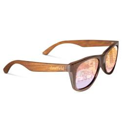 cloudfield Wooden Frame Sunglasses for Men and Women -Handcrafted Bamboo Wood with 9-Position Polarized Lens and Double UV Blocker Coating - Rose Gold von cloudfield