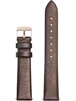 Strap 16 mm Leather, Chocolate Brown Metallic/ goldf von cluse