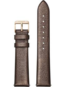 Strap 18 mm Leather, Chocolate Brown Metallic/ goldf von cluse