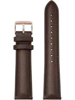 Strap 20 mm Leather, Dark Brown/ Rose von cluse