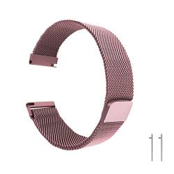 cobee Gewebtes Schnellverschluss-Uhrenarmband aus Mesh, Magnetisches Uhrenarmband aus Metall, Verstellbare Ersatzbänder aus Edelstahl mit Magnetverschluss, Armbänder für Männer Frauen(18 mm, Rosa) von cobee