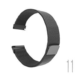 cobee Gewebtes Schnellverschluss-Uhrenarmband aus Mesh, Magnetisches Uhrenarmband aus Metall, Verstellbare Ersatzbänder aus Edelstahl mit Magnetverschluss, Armbänder für Männer Frauen (18 mm, Schwarz) von cobee