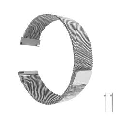 cobee Gewebtes Schnellverschluss-Uhrenarmband aus Mesh, Magnetisches Uhrenarmband aus Metall, Verstellbare Ersatzbänder aus Edelstahl mit Magnetverschluss, Armbänder für Männer Frauen (22 mm, Silber) von cobee