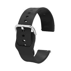cobee Silikon Uhrenarmbänder Schnellverschluss wasserdicht Ersatzarmband verstellbare Sport Uhrenarmbänder Anti Schweiß Armbanduhr für Ausflüge universelles Silikon Uhrenarmband (schwarz)20 mm Silikon von cobee