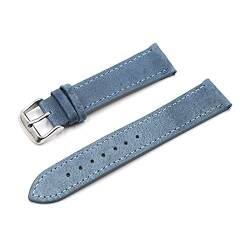 18mm/20mm/22mm/24mm Männer Retro-echtes Leder-Uhrenarmband-Ersatz-Uhrenarmband-Armbänder mit Installationswerkzeuge, Hellblau, 18mm von cocolook