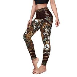 Damen Steampunk-Retro-Leggings, Comic-Cosplay, Punk, Polyester, Gothic, Hose, Capris, Pants, S-4XL, Übergröße - - Klein von color cosplayer