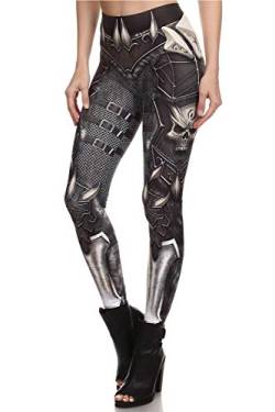 Damen Steampunk-Retro-Leggings, Comic-Cosplay, Punk, Polyester, Gothic, Hose, Capris, Pants, S-4XL, Übergröße - Schwarz - Groß von color cosplayer