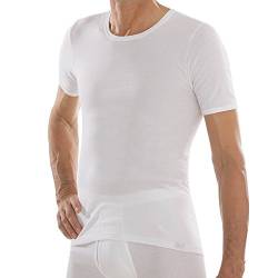 comazo Herren Unterhemd - Feinripp - Shirt mit Kurz-Arm -Hemd aus Reiner Baumwolle Platin - Farbe Weiß - Gr. 6 (L) von comazo