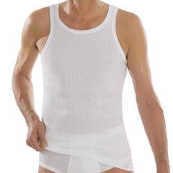 comazo Herren Unterhemd - Unterhemden Doppelripp - Shirt ohne Arm - Tank Top aus Reiner Baumwolle Platin - Weiß - Gr. 5 (M) von comazo