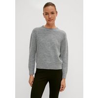 comma casual identity Langarmshirt Softer Pullover aus Wollmix Rippblende, Rippbündchen von comma casual identity