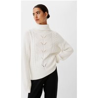 comma casual identity Langarmshirt Strickpullover mit Ajour-Muster Rippblende von comma casual identity