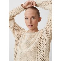 comma casual identity Langarmshirt Strickpullover mit Label-Patch Label-Patch von comma casual identity