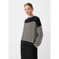 comma casual identity Langarmshirt Strickpullover mit Logo-Applikation Logo von comma casual identity