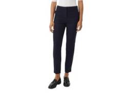 Anzughose COMMA Gr. 40, N-Gr, blau (navy) Damen Hosen High-Waist-Hosen mit Bundefalten und verdecktem Verschluss von comma,