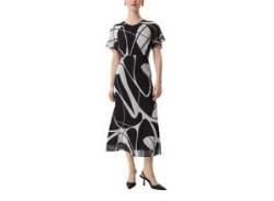 Chiffonkleid COMMA Gr. 40, N-Gr, beige (ecru, black) Damen Kleider Freizeitkleider mit Allover-Druck von comma,