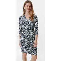 Comma Minikleid Kleid mit All-over-Print in Wickel-Optik Raffung von comma