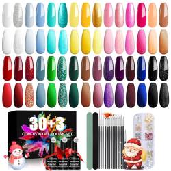 Gel Nagellack Comozon UV Gel Nagelgel Farbgel Für Gelnäge Farben Nagel Gel Farben Set Für NäGel Gel Nail Polish Farbgel GelnäGel Set AnfäNger Glitzer UV Gel Farbgel von comozon