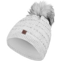 compagno Bommelmütze (1-St) Wintermütze Strickmütze Damen Pailetten Damenmütze Beanie von compagno