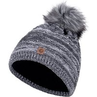 compagno Bommelmütze (1-St) Wintermütze Strickmütze Damen Pailetten Damenmütze Beanie von compagno