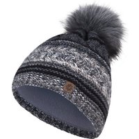 compagno Bommelmütze (1-St) Wintermütze Strickmütze Damen Winter gefüttert Beanie von compagno