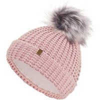 compagno Bommelmütze Wintermütze Damen Winter Mütze Beanie Haube gefüttert Strickmütze von compagno