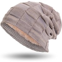 compagno Strickmütze (1-St) Gefütterte Beanie Wintermütze Damen Herren Mütze Haube Winter Herbst von compagno