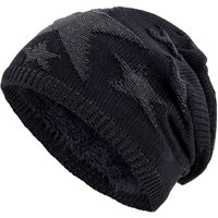 compagno Strickmütze (1-St) Sternen Wintermütze warm gefütterte Beanie Mütze Stern von compagno