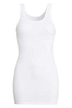 Conta Achselhemd lang, Top mit Spitze für Damen, Unterhemd in Feinripp, Trägertop aus Baumwolle, weiß | Einzelpack, Gr.: 48/3XL von con-ta