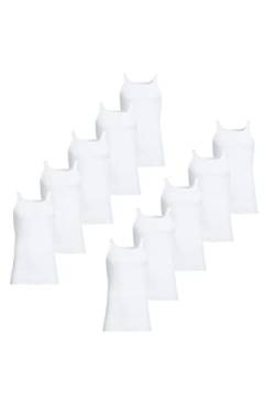 Conta Unterhemd, Achselhemd in Feinripp, klassich bequemes Oberteil, aus 100% Baumwolle, weiß | 10er Spar-Pack, Gr.: 13/7XL von con-ta