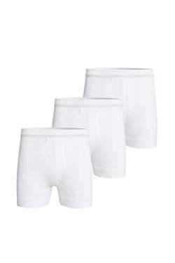 con-ta DOPPELRIPP Kurze Hose mit Eingriff 3er Pack, Bequeme Shorts für Herren, figurbetonte Unterwäsche, Unterhose aus weicher Baumwolle, in Weiß, Größe: 8/XXL von con-ta