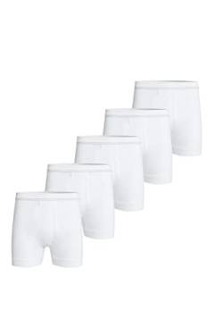con-ta DOPPELRIPP Kurze Hose mit Eingriff 5er Spar-Pack, Bequeme Shorts für Herren, figurbetonte Unterwäsche, aus 100% Baumwolle, in Weiß, Größe: XXL von con-ta