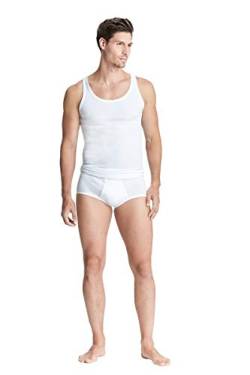 con-ta DOPPELRIPP Slip mit Eingriff 3er Spar-Pack, anschmiegsame Unterhose für Herren, Unterbekleidung aus 100% Baumwolle, Weiß | Größe: 5/M von con-ta