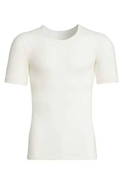 con-ta Kurzarm Shirt, dezentes T-Shirt für Herren, klassisches Basic aus Angora und Wolle, warmes Oberteil, in Wollweiß, Größe: 5 von con-ta