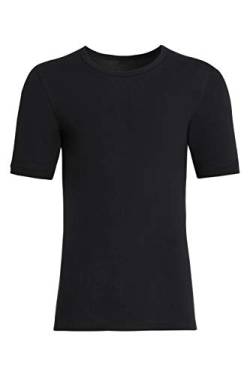 con-ta Kurzarm Shirt, warmes Basic für Herren, dezentes Oberteil aus Angora und Baumwolle, klassisches T-Shirt, in Schwarz, Größe: 5 von con-ta