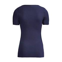 con-ta Kurzarm Shirt Modal, bequemes Basic T-Shirt für Damen, figurbetont, aus weichem Single-Jersey, Damenbekleidung, in Marine, Größe: 50 von con-ta