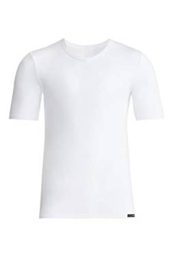 con-ta Kurzarm Shirt Modal, bequemes Basic-T-Shirt für Herren, mit V-Ausschnitt, aus weichem Single-Jersey, Herrenbekleidung, in Weiß, Größe: 4/S von con-ta