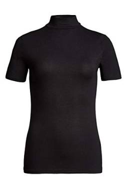 con-ta Kurzarm Shirt mit Stehkragen Modal, bequemes Basic T-Shirt für Damen, figurbetont, aus weichem Single-Jersey, Damenbekleidung, in Schwarz, Größe: 42 von con-ta