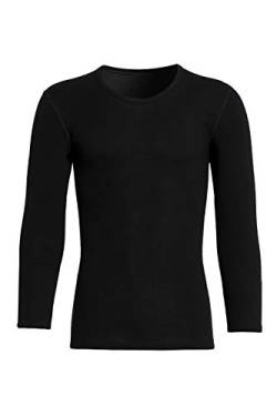 con-ta Langarm Shirt, dezentes Basic für Herren, klassisches Oberteil, aus weichem Angora und Baumwolle, in Schwarz, Größe: 5 von con-ta