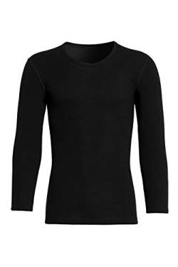 con-ta Langarm Shirt, dezentes Basic für Herren, klassisches Oberteil, aus weichem Angora und Baumwolle, in Schwarz, Größe: 6 von con-ta