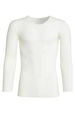 con-ta Langarm Shirt, dezentes Basic für Herren, klassisches Oberteil, aus weichem Angora und Baumwolle, in Wollweiß, Größe: 5 von con-ta